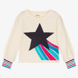 Hatley-Girls Ivory Cotton Sweater | Childrensalon Outlet