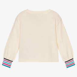 Hatley-Girls Ivory Cotton Sweater | Childrensalon Outlet