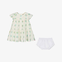 Hatley-Girls Ivory Feather Embroidered Dress | Childrensalon Outlet