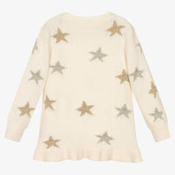 Hatley-Girls Ivory Knitted Star Sweater | Childrensalon Outlet