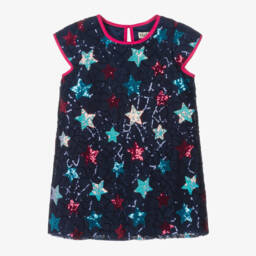 Hatley-Girls Navy Starry Sequin Dress | Childrensalon Outlet