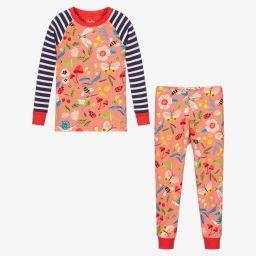 هاتلي-بيجاما قطن عضوي لون زهري مرجاني للبنات | Childrensalon Outlet