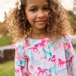 Hatley-فستان بطبعة حصان مودال لون زهري | Childrensalon Outlet