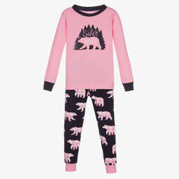 Little Blue House by Hatley-Girls Pink Bear Pyjamas | Childrensalon Outlet