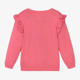 Hatley-Girls Pink Cotton Heart Sweater | Childrensalon Outlet