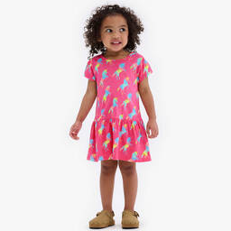 Hatley-Girls Pink Cotton Unicorn Dress | Childrensalon Outlet