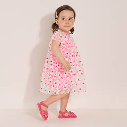 Hatley-Girls Pink Embroidered Daisy Tulle Dress | Childrensalon Outlet