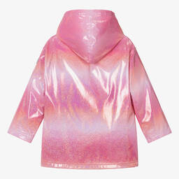 Hatley-Girls Pink Glitter Hooded Raincoat | Childrensalon Outlet