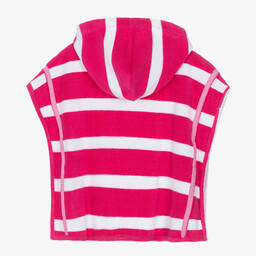 هاتلي-منشفة هودي قطن مقلم لون زهري وأبيض للبنات | Childrensalon Outlet