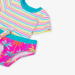 Hatley-طقم سباحة وردي للبنات بنقشة النخيل | Childrensalon Outlet