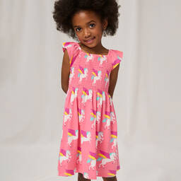 Hatley-Girls Pink Pegasus Smocked Dress | Childrensalon Outlet
