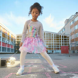 Hatley-Girls Pink Sequin Star Tulle Skirt | Childrensalon Outlet
