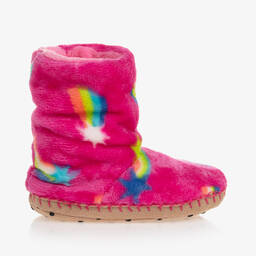 Hatley-Girls Pink Shooting Star Slippers | Childrensalon Outlet