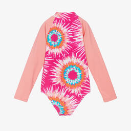 Hatley-Girls Pink Tie-Dye Swimsuit (UPF50+) | Childrensalon Outlet