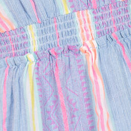 Hatley-Girls Purple & Neon Pink Striped Cotton Dress | Childrensalon Outlet