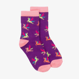 Hatley-Фиолетовые резиновые сапоги и носки с пегасами | Childrensalon Outlet