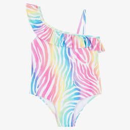 Hatley-Girls Rainbow Zebra Swimsuit (UPF50+) | Childrensalon Outlet