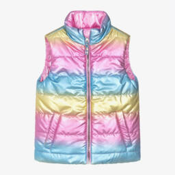 Hatley-Girls Reversible Pink Rainbow Vest | Childrensalon Outlet