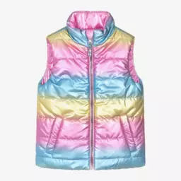Hatley-Girls Reversible Pink Rainbow Vest | Childrensalon Outlet