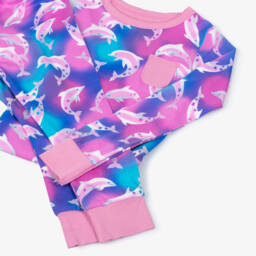 Hatley-ملابس نوم ناعمة للبنات باللون الوردي مع رسمة دلفين | Childrensalon Outlet