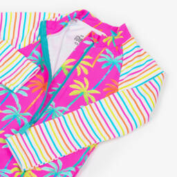 Hatley-بدلة سباحة وردية استوائية للبنات مع حماية من الأشعة فوق البنفسجية | Childrensalon Outlet