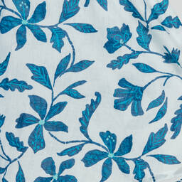 Hatley-فستان شاطئ قطن لون أبيض وأزرق أكوا بطبعة ورود | Childrensalon Outlet