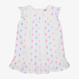 Hatley-Girls White Cotton Polka Dot Dress | Childrensalon Outlet