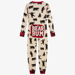 Little Blue House by Hatley-Ivory Cotton Bear Onesie Pyjamas | Childrensalon Outlet