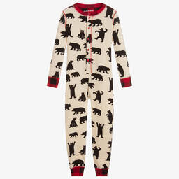 Little Blue House by Hatley-Ivory Cotton Bear Onesie Pyjamas | Childrensalon Outlet