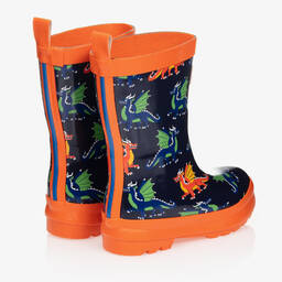 Hatley-Navy Blue Dragons Rain Boots | Childrensalon Outlet