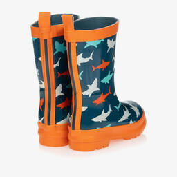 Hatley-Orange Sharks Rain Boots | Childrensalon Outlet