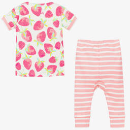 هاتلي-بيجاما قطن عضوي لون أبيض و زهري للمولودات | Childrensalon Outlet