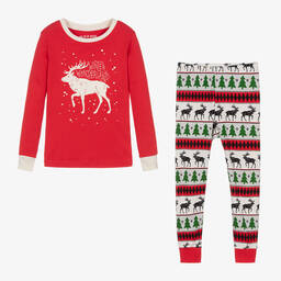 هاتلي-بيجاما قطن جيرسي لون أحمر للبنات | Childrensalon Outlet