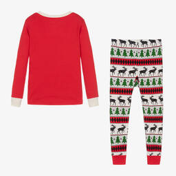 هاتلي-بيجاما قطن جيرسي لون أحمر للبنات | Childrensalon Outlet
