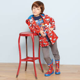 هاتلي-بوت واقي من المطر لون أحمر وأزرق للأولاد | Childrensalon Outlet