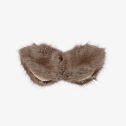 Helen Moore-Girls Beige Faux Fur Collar | Childrensalon Outlet