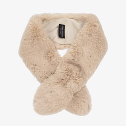 Helen Moore-سكارف فرو صناعي لون بيج للبنات | Childrensalon Outlet