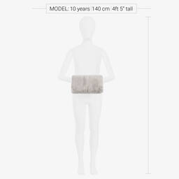 Helen Moore-Girls Grey Faux Fur Hand Muff (25cm) | Childrensalon Outlet