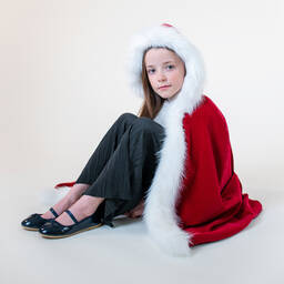 Helen Moore-Красный бархатный кейп для девочек | Childrensalon Outlet