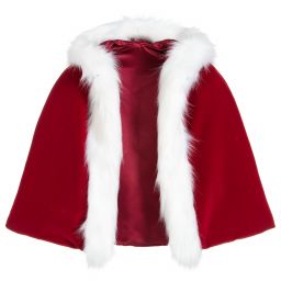 Helen Moore-Красный бархатный кейп для девочек | Childrensalon Outlet