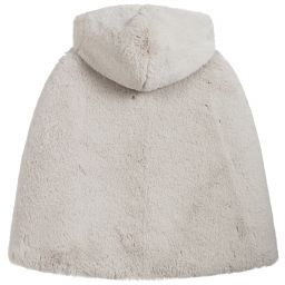 Helen Moore-Grey Faux Fur Hooded Cape | Childrensalon Outlet