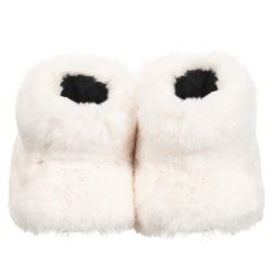 هيلين مور-بوت فرو إصطناعي لون عاجي للبنات | Childrensalon Outlet