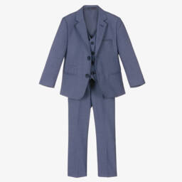 House of Cavani-Boys Light Blue Three-Piece Suit | Childrensalon Outlet
