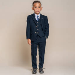 House of Cavani-Boys Navy Tweed Orson Ensemble | Childrensalon Outlet