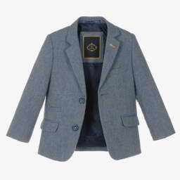 House of Cavani-Boys Pale Blue Tweed Ensemble | Childrensalon Outlet