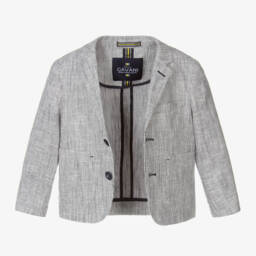 House of Cavani-Boys Smart Grey Stripe Jacket | Childrensalon Outlet