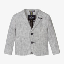 House of Cavani-Boys Smart Grey Stripe Jacket | Childrensalon Outlet