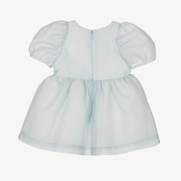Hucklebones London-Голубое платье из креп-органзы | Childrensalon Outlet
