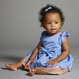 Hucklebones London-Baby Girls Blue Dress Set | Childrensalon Outlet