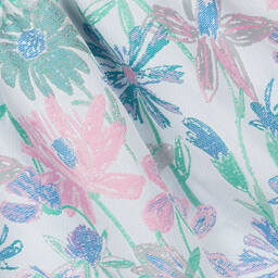 Hucklebones London-فستان جاكارد لون أزرق بطبعة ورود للمولودات | Childrensalon Outlet